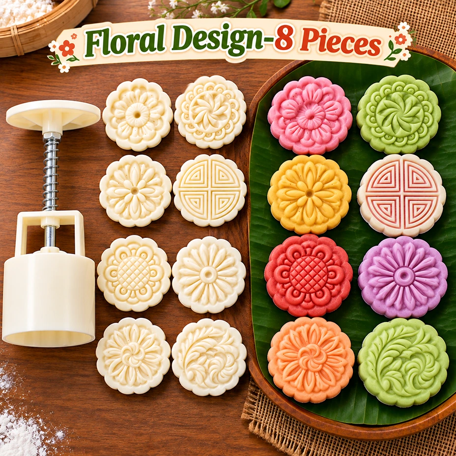 Floral Design Cookie Press Set